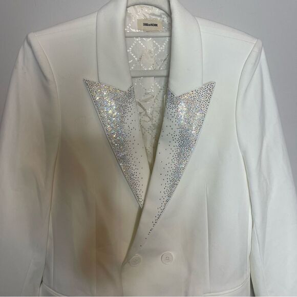 Zadig&Voltaire Visit Rhinestone Lapel Blazer NWT - Picture 12 of 13